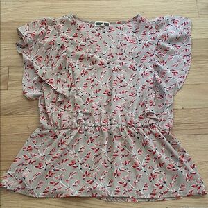 Pleione Pink Floral Women's Blouse